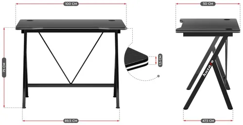 Biurko gamingowe HUZARO Hero 1.4 Czarny