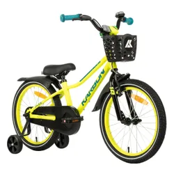 Rower dziecięcy KARBON Jazz 18 cali dla chłopca Limonkowy