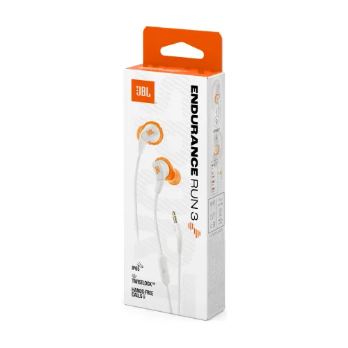Słuchawki przewodowe JBL Endurance Run 3 Dokanałowe Mikrofon Biały