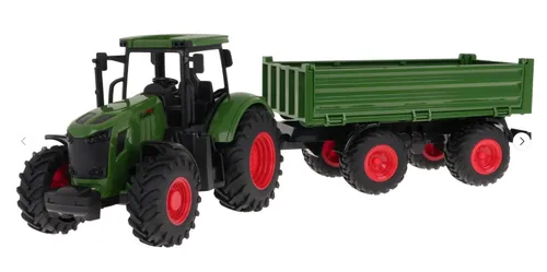 Zestaw traktor z przyczepą COIL duży pojazd skala 1:24 zielony