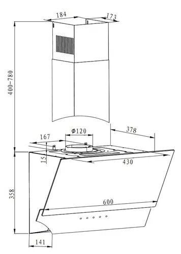 Вытяжка Amica OKP6547SW Белый