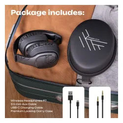 Słuchawki bezprzewodowe PowerLocus P7 Black Nauszne Bluetooth 5.3 Czarny