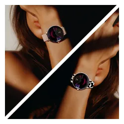 Smartwatch FOREVER SB-370 Lucca Różowe złoto + Pasek łaciaty