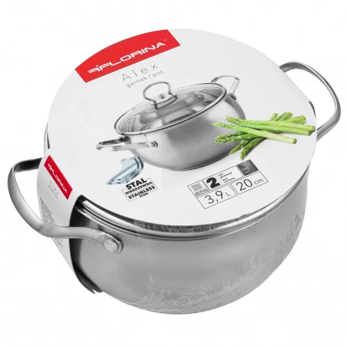Garnek ze stali nierdzewnej z pokrywką FLORINA ALEX 3,9 l
