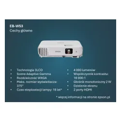 Projektor Epson EB-W53 3LCD WXGA