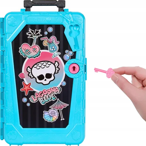 LALKA MONSTER HIGH STRASZYSEKRETY S7 Lagoona Blue wakacje zestaw z walizką
