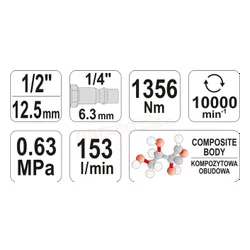 Yato anahtarı YT-0953 6.3 bar 1/2"