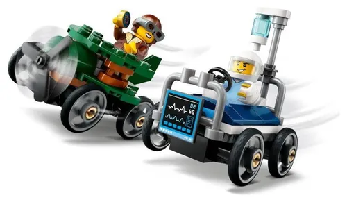 LEGO City Great Vehicles 60459 Zestaw wyścigówek: samolot kontra łóżko szpitalne