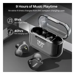 Słuchawki dokanałowe TOZO T18 Crystal Buds Czarny