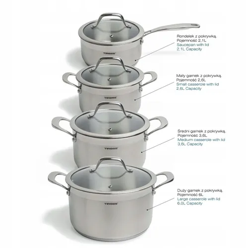 Garnki zestaw garnków stalowych 8el 2472