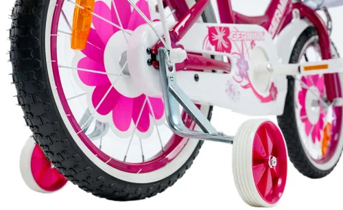 Rower dziecięcy GERMINA BMX 16 cali dla dziewczynki Ciemnoróżowy
