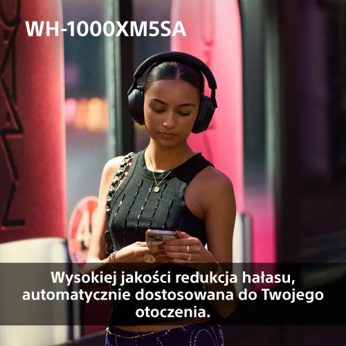 Słuchawki nauszne SONY WH-1000XM5SA ANC Czarny