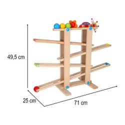 Drewniany Tor Kulkowy Samochodowy Kulodrom Zjeżdżalnia Piłek Montessori Xxl