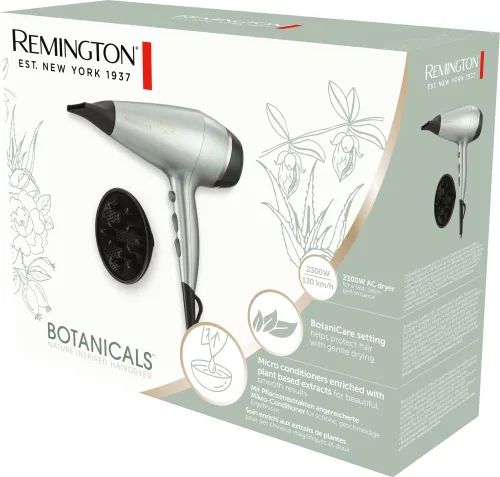 Remington Botanicals фен для волос Ac5860 Ионизационный диффузор холодный воздух 2300 Вт 2 скорости выдувания 3 уровня температуры