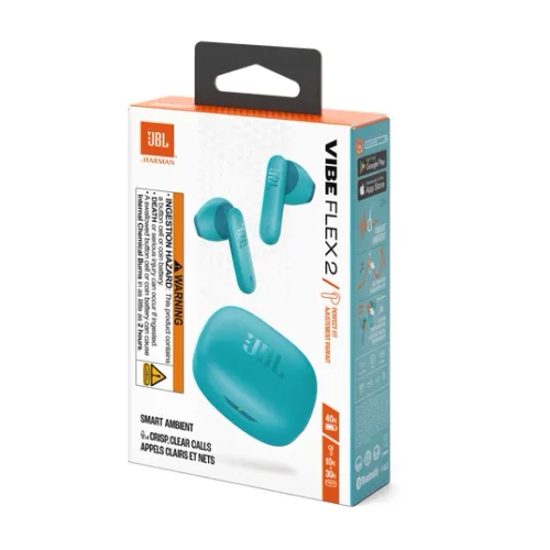 Słuchawki bezprzewodowe JBL Vibe Flex 2 Teal Douszne Bluetooth 5.3 Niebieski