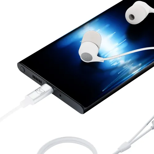 Słuchawki przewodowe 3mk Wired Earphones USB-C Biały