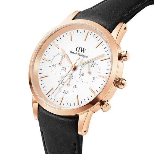 Часы Daniel Wellington Iconic Chronograph Dw00100646 Gold / Black