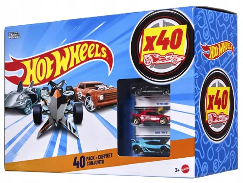 Hot Wheels Zestaw 40 Samochodzików Autka 1:64 Mattel Wielopak Prezent