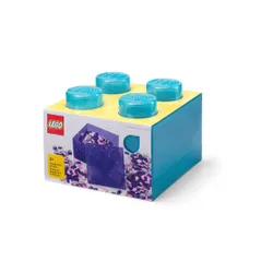 Lego 40090802 Classic Pojemnik klocek Lego Brick 4 z pokrywką – Jasnoniebieski