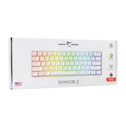 Klawiatura gamingowa White Shark Shinobi Red przewodowa mechaniczna podświetlana biała