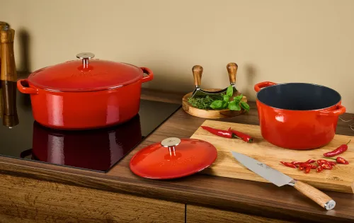 Garnek Gerlach Natur Iron Indukcja Żeliwo 3l Czerwony