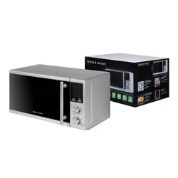 Kuchenka mikrofalowa GÖTZE & JENSEN MO401X 700W średnica 24.5 cm pojemność 20L Auto Defrost QuickStart Czarno-srebrny