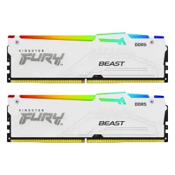 Pamięć RAM Kingston FURY Beast RGB DDR5 64GB (2 x 32GB) 6400 CL32 EXPO Biały