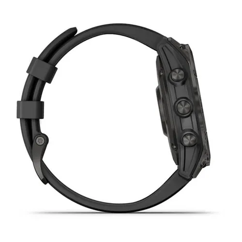 Смарт-часы Garmin FENIX 7 Sapphire Solar титановый черный DLC с черным ремешком (010-02540-35)