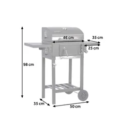 Grill węglowy ogrodowy Berdsen BD-892 żeliwny ruszt z pokrywą popielnik + termometr
