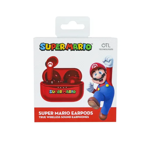 Słuchawki bezprzewodowe OTL Technologies Super Mario TWS Earphones Dla Dzieci Dokanałowe Bluetooth 5.3 Czerwony