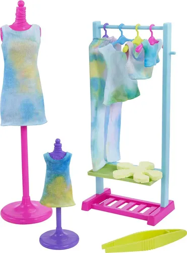 Barbie Color Reveal Neon Tie-Dye Zestaw do farbowania ubranek HCD29