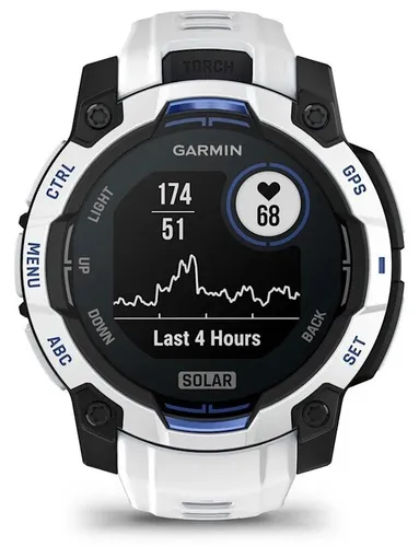 Smartwatch GARMIN Instinct 3 45mm Solar Biały + pasek biało-niebieski