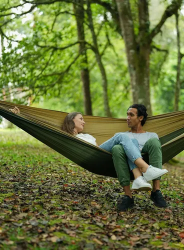 Hamak turystyczny Ticket To The Moon King Size Hammock - army green/brown