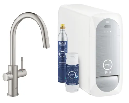 Bateria GROHE Blue Home 31541DC0 z filtrem Stal nierdzewna