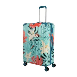 Walizka twarda duża Travelite Cruise L Print - turquoise lily