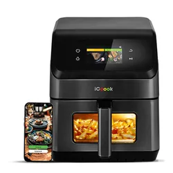 Air Fryer Frytkownica beztłuszczowa ICOOOK MFR-IC-01 Czarny 6.5l Wifi 15 automatycznych programów