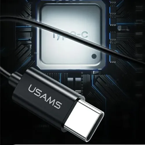 Słuchawki bezprzewodowe USAMS EP-43 Metal USB-C Dokanałowe Mikrofon Czarny