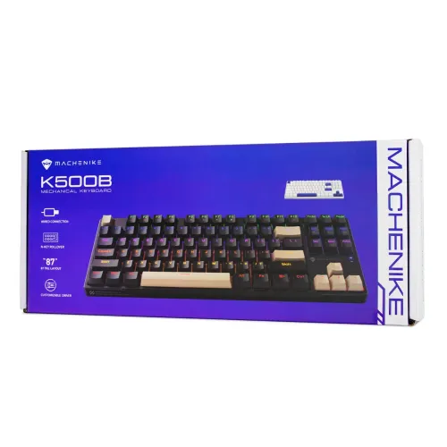 Klawiatura mechaniczna Machenike K500B-B87 Gamingowa Przewodowa Red Switch Biała