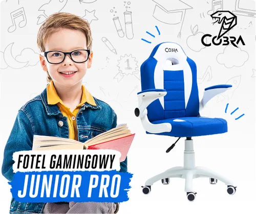 Fotel COBRA Junior Pro CRF2305 7.1T Niebiesko-biały