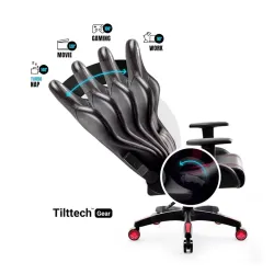 Fotel Diablo Chairs X-One 2.0 Small do 90kg Skóra ECO Czarno-czerwony
