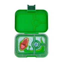 Średni prostokątny lunchbox Yumbox Panino - jurassic green / dinosaur tray