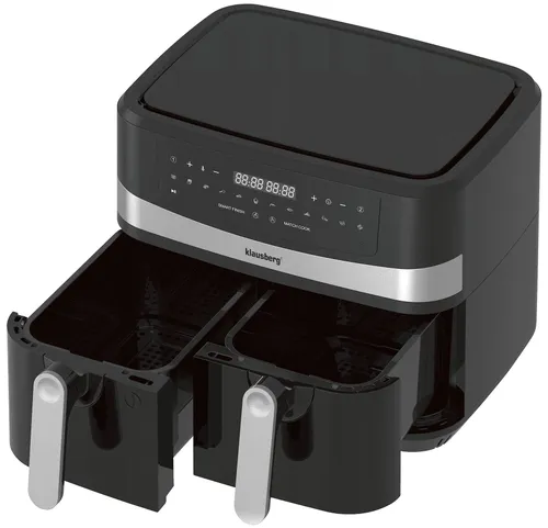 Air Fryer Frytkownica beztłuszczowa KLAUSBERG KB-7573 9l z podwójnym koszem programator czasowy