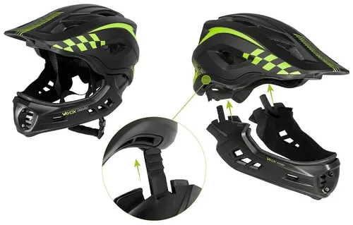 Kask rowerowy VAYOX Enduro VA0421BM Czarny Full Face z odpinaną szczęką (rozmiar M)