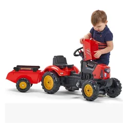 Falk Traktor Na Pedały Supercharger Z Przyczepą I Otwieraną Maską Czerwony 2-5 Lat