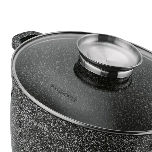 Garnek ceramiczny wysoki Konighoffer Kingstone 6,85 l okrągły z aromatyzerem i 2 nakładki