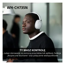 Słuchawki bezprzewodowe Sony WH-CH735N ANC Nauszne Bluetooth 6.0 Biały