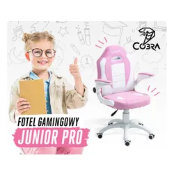 Fotel COBRA Junior Pro CRF2304 7.1T Różowo-biały