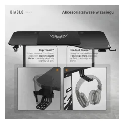 Biurko Diablo Chairs X-Tensio 1600 160cm Regulacja wysokości Czarny