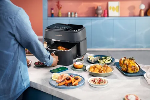 Air Fryer Frytkownica beztłuszczowa PHILIPS Ovi Dual Basket NA352/00 9l z podwójnym koszem ponad 1000 przepisów