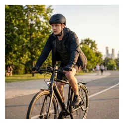 Kask rowerowy VAYOX Street VA0423BMM Czarny Miejski z lampką (rozmiar M)